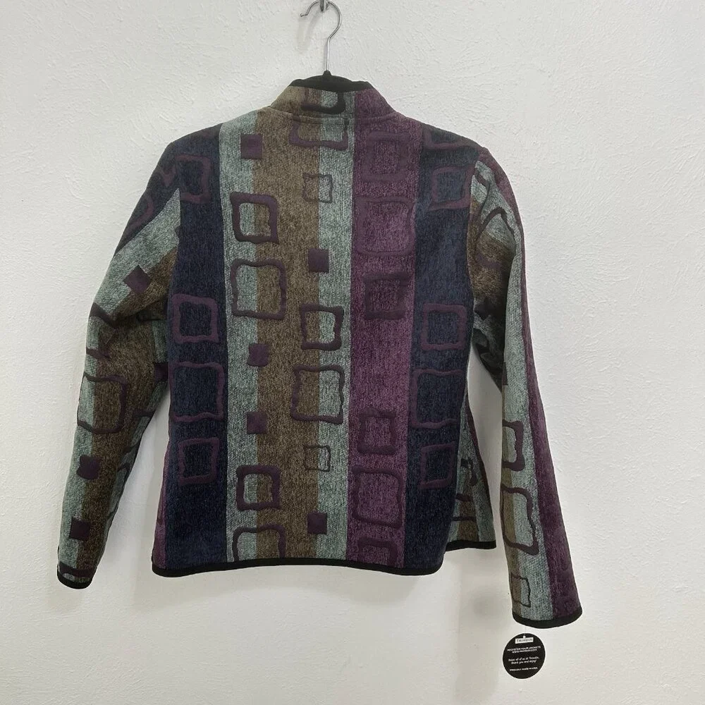 Trimdin Classic Symphony Jewel Artisan JacketColorful Sz M Reversible Mid Length